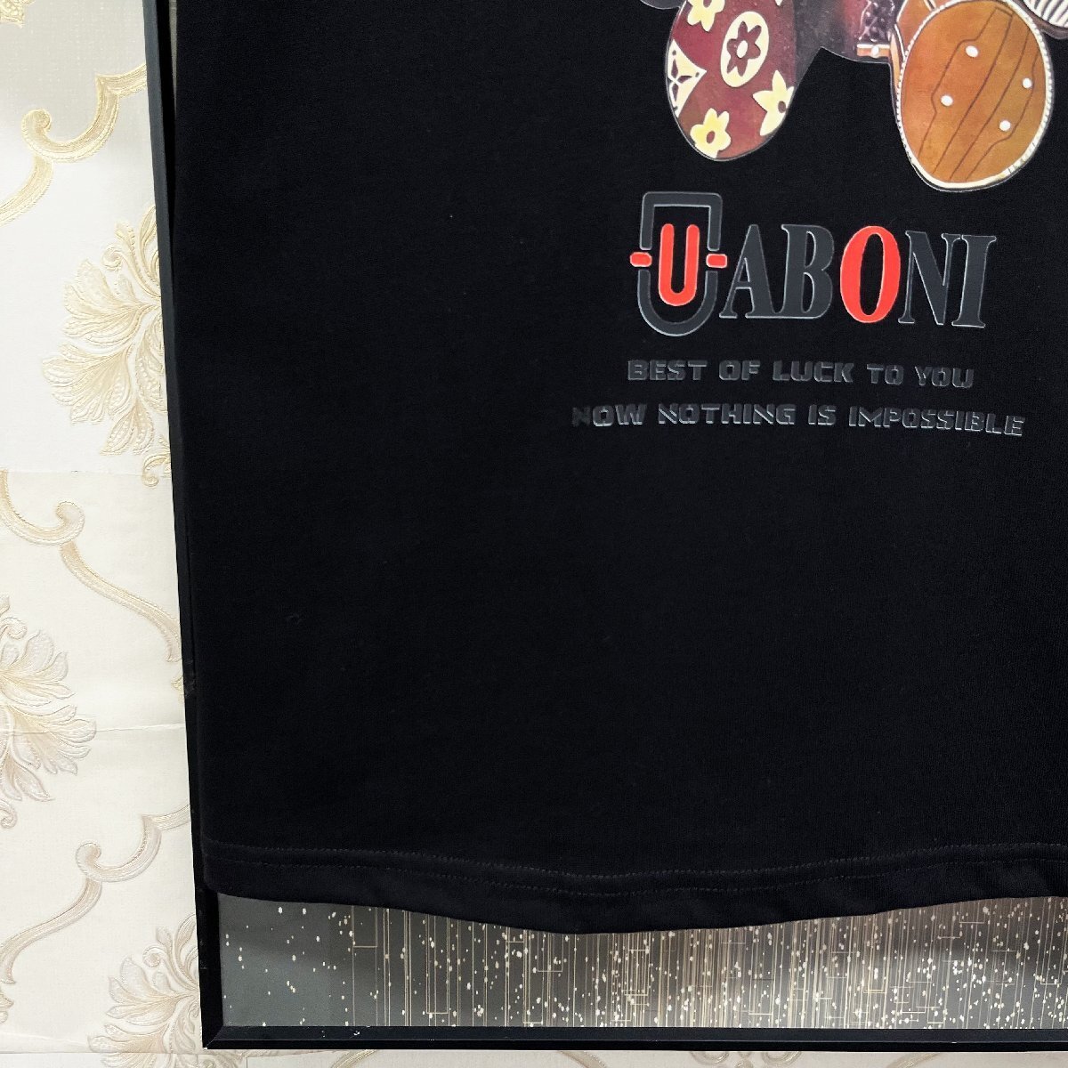 高級EU製＆定価2万◆UABONI*Paris*半袖Tシャツ*ユアボニ*パリ発◆コットン100％ 吸汗 薄手 個性 カットソー モノグラム Bearbrick L/48_画像7