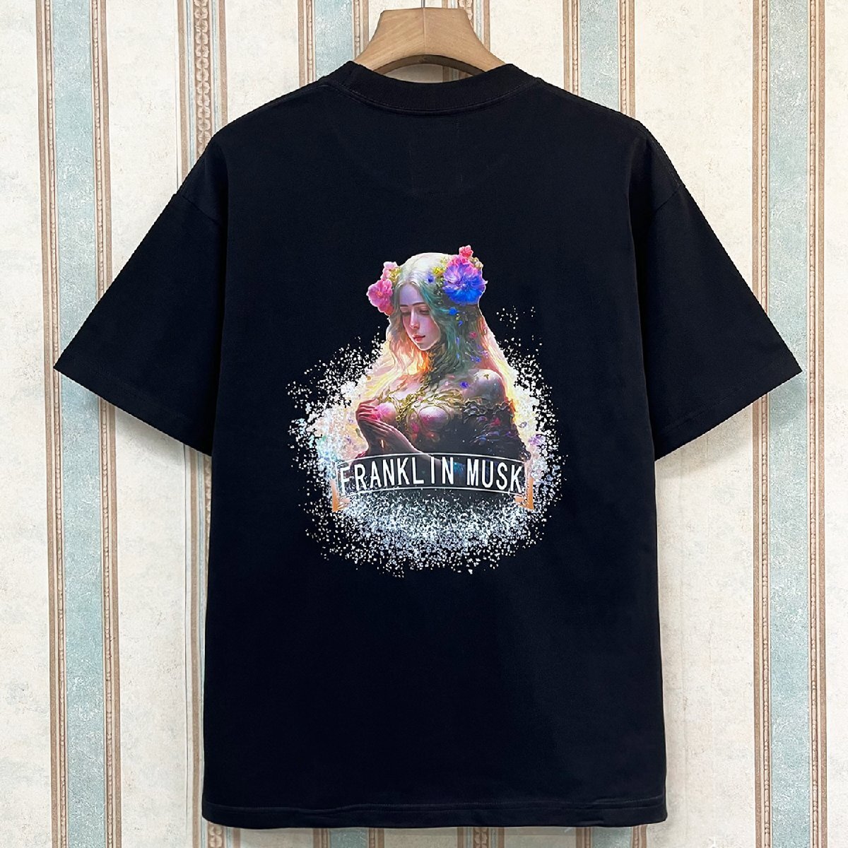 個性 定価2万 FRANKLIN MUSK・アメリカ・ニューヨーク発 半袖Tシャツ 薄手 快適 通気 イラスト カットソー レジャー ユニセックス 夏 3_画像1