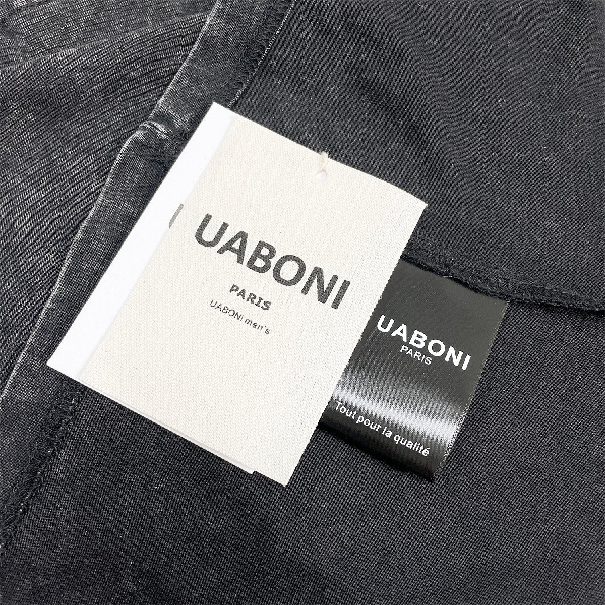 絶賛EU製＆定価2万◆UABONI*Paris*半袖Tシャツ*ユアボニ*パリ発◆上級 薄手 快適 ヴィンテージ加工 カットソー ゆったり 夏 メンズ M/46_画像10