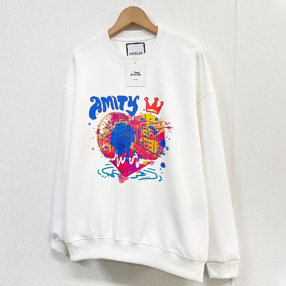  high grade Europe made * regular price 4 ten thousand * BVLGARY a departure *RISELIN sweatshirt cotton 100% comfortable ventilation elasticity Heart pull over colorful everyday man and woman use M