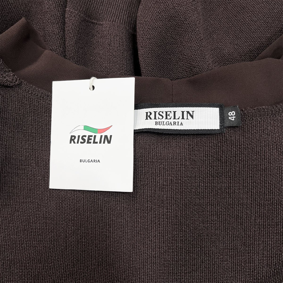 人気ヨーロッパ製※定価4万◆ブルガリア発※RISELIN ブラウス 上品 ソフト 快適 ニット リボン プリーツ きれいめ 洗練 レディース L/48_画像10