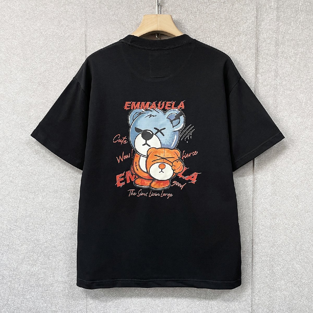 定番・半袖Ｔシャツ 定価2万◆Emmauela・イタリア・ミラノ発◆コットン100％ 快適 通気吸汗 スウェット カットソー 個性 トレンド XL/50_画像1