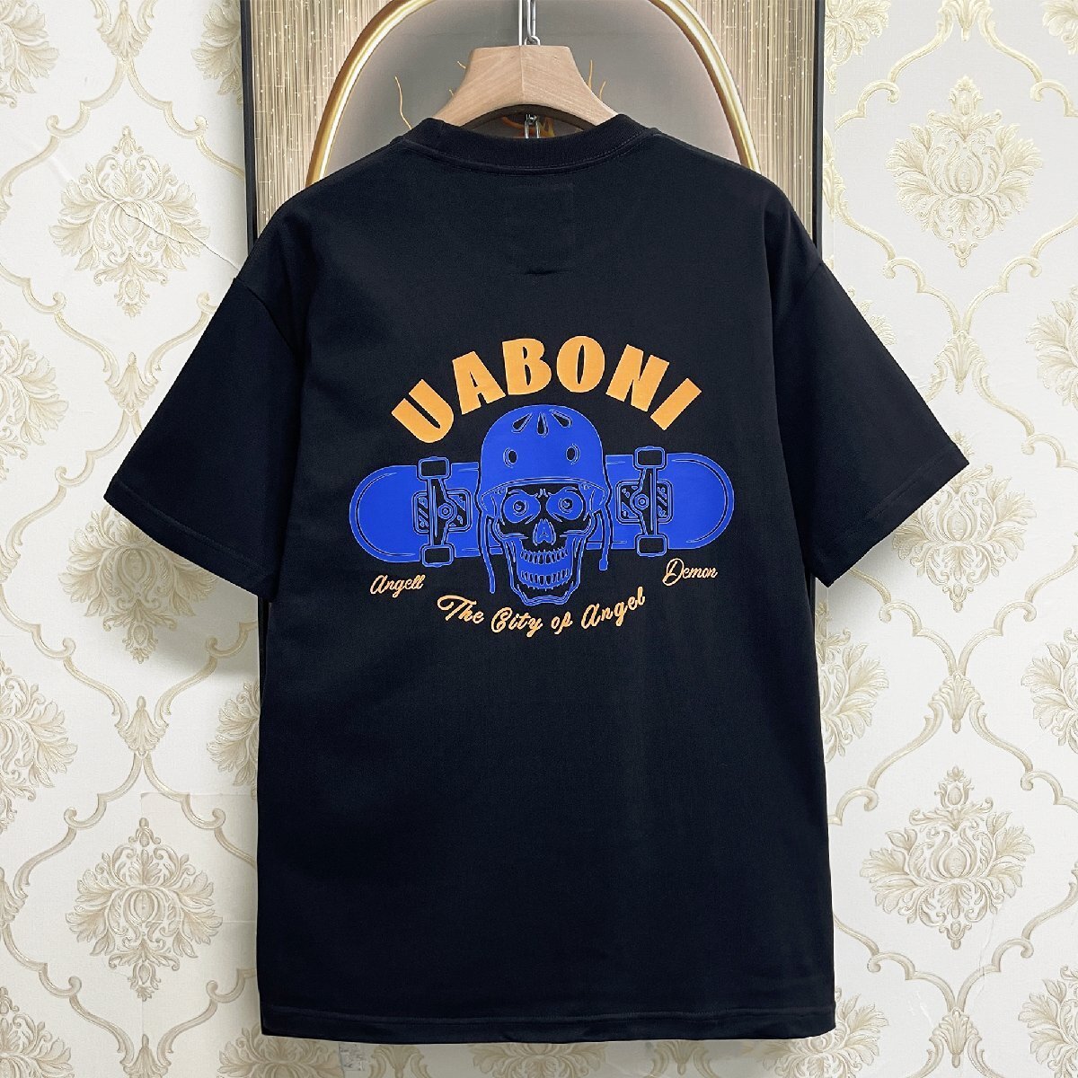 高級EU製＆定価2万◆UABONI*Paris*半袖Tシャツ*ユアボニ*パリ発◆コットン100％ 吸汗 ソフト 快適 遊び心 アメカジ ストリート 街着 XL_画像1