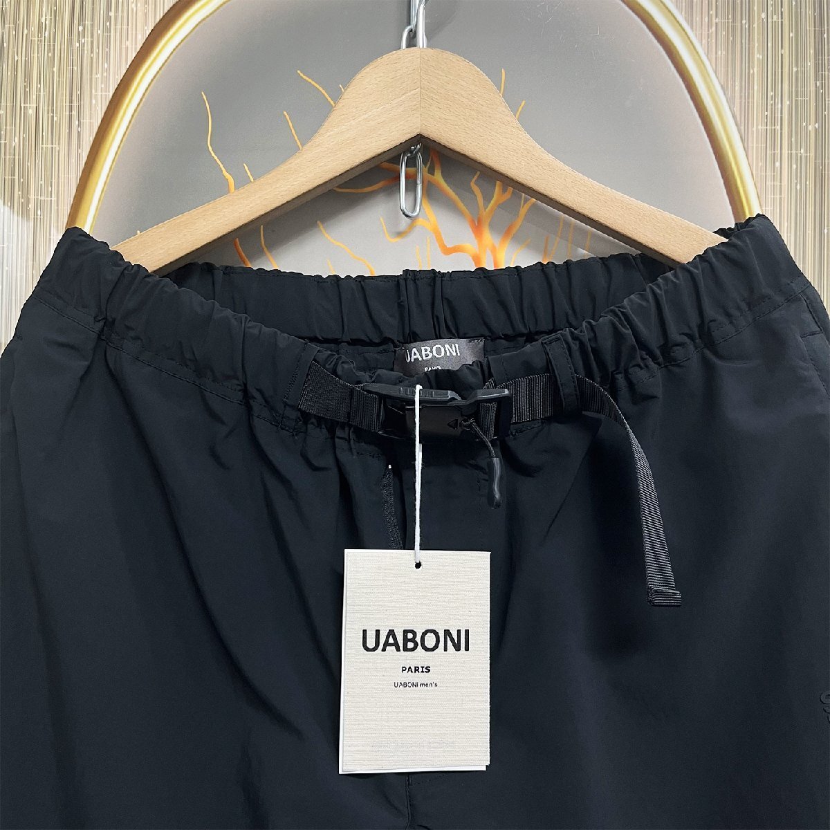 人気EU製＆定価5万◆UABONI*Paris*スウェットパンツ*ユアボニ*パリ発◆高級 速乾 薄手 ゆったり マグネットバックルベルト ボトムス 夏 2XL_画像3