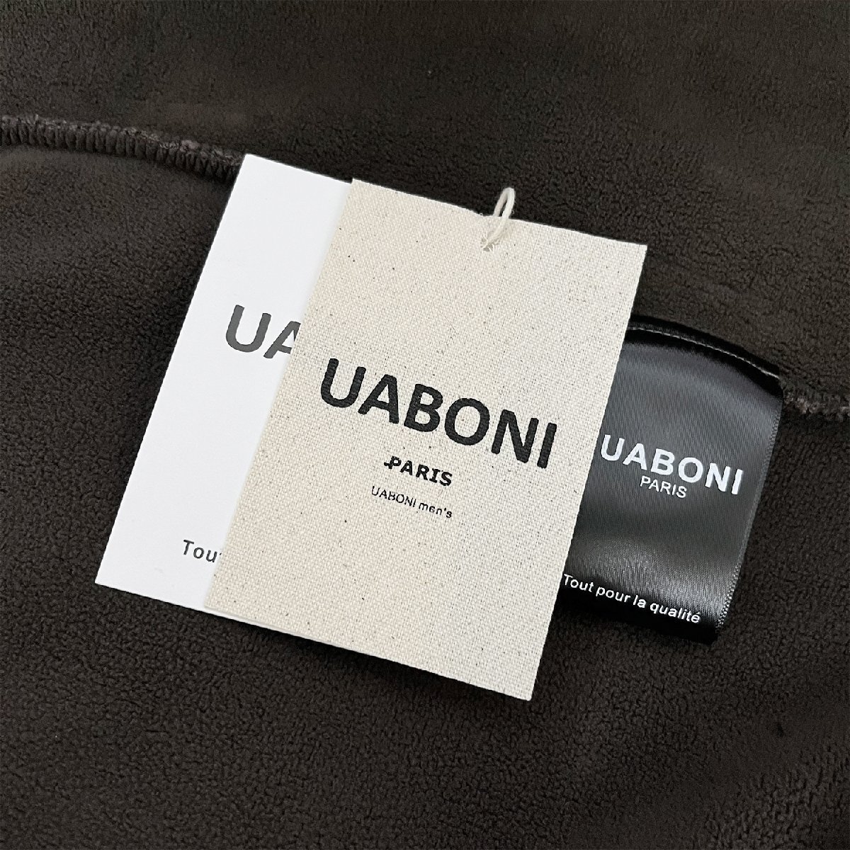 上品EU製＆定価5万◆UABONI*Paris*長袖ポロシャツ*ユアボニ*パリ発◆高級 裏起毛 防寒 快適 切替 ニット レトロ 通勤 紳士 ビジネス L/48_画像10