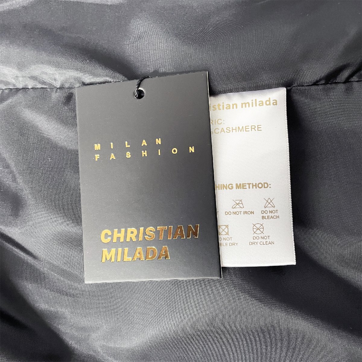 定価7万★christian milada・ミラノ発・テーラードジャケット★カシミヤ 無地 キレイめ スリム 洗練 ビジネス 通勤 レディース 2XL/52_画像9