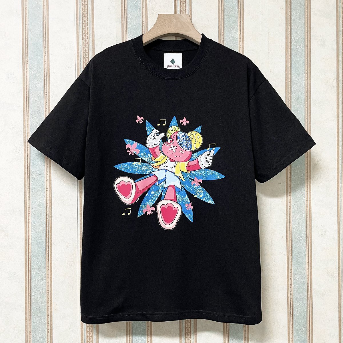 高級 定価2万 FRANKLIN MUSK・アメリカ・ニューヨーク発 半袖Tシャツ 快適 吸湿 遊び心 可愛い トップス スウェット カットソー サイズ3_画像1