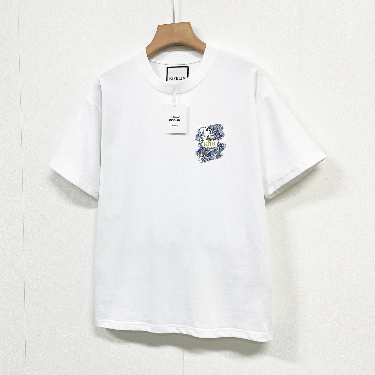 最上級ヨーロッパ製※定価2万◆ブルガリア発※RISELIN 半袖Tシャツ 上品 通気 薄手 イラスト カットソー スウェット レトロ 男女兼用 L/48_画像10