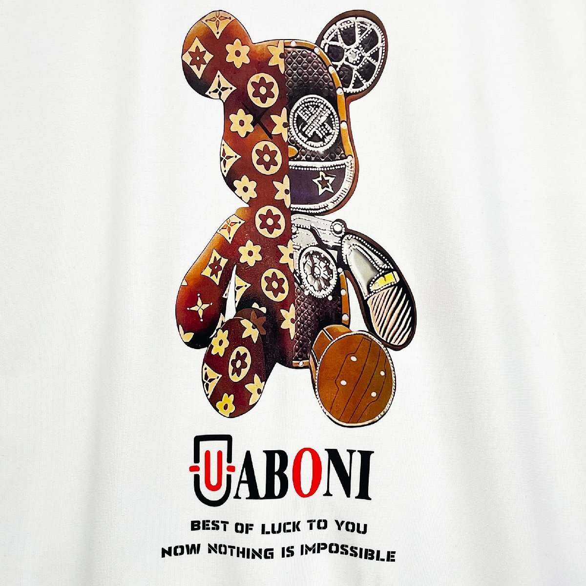 高級EU製＆定価4万◆UABONI*Paris*トレーナー*ユアボニ*パリ発◆綿100％ 高級 モノグラム クマ トップス カットソー トレンド 日常着 XL/50_画像4