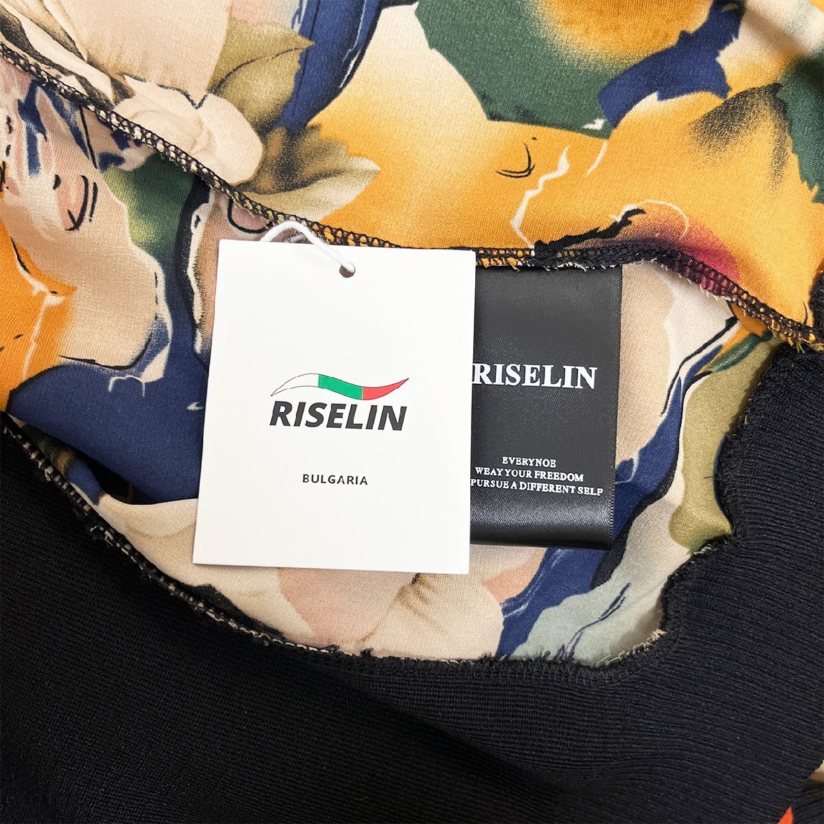 新作ヨーロッパ製※定価4万◆ブルガリア発※RISELIN トップス ニット ブラウス 薄手 切り替え 異素材 花柄 エレガント レディース 春夏 L_画像8