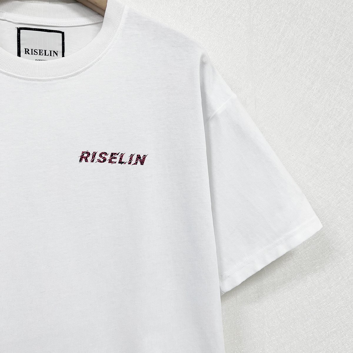 上品ヨーロッパ製※定価2万◆ブルガリア発※RISELIN 半袖Tシャツ 上質 薄手 通気 プリント 遊び心 トップス カットソー 個性 夏服 M/46_画像7