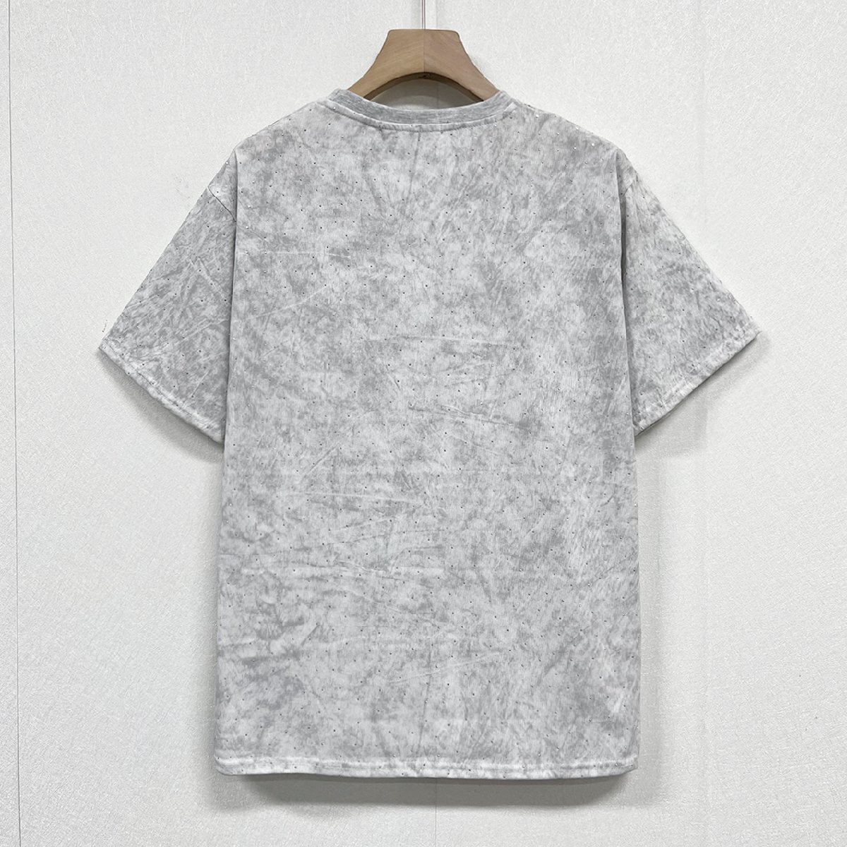 個性ヨーロッパ製※定価2万◆ブルガリア発※RISELIN 半袖Tシャツ 上質綿100％ 薄手 快適 ゆったり キラキラ ラインストーン 街着 夏 2XL/52_画像2