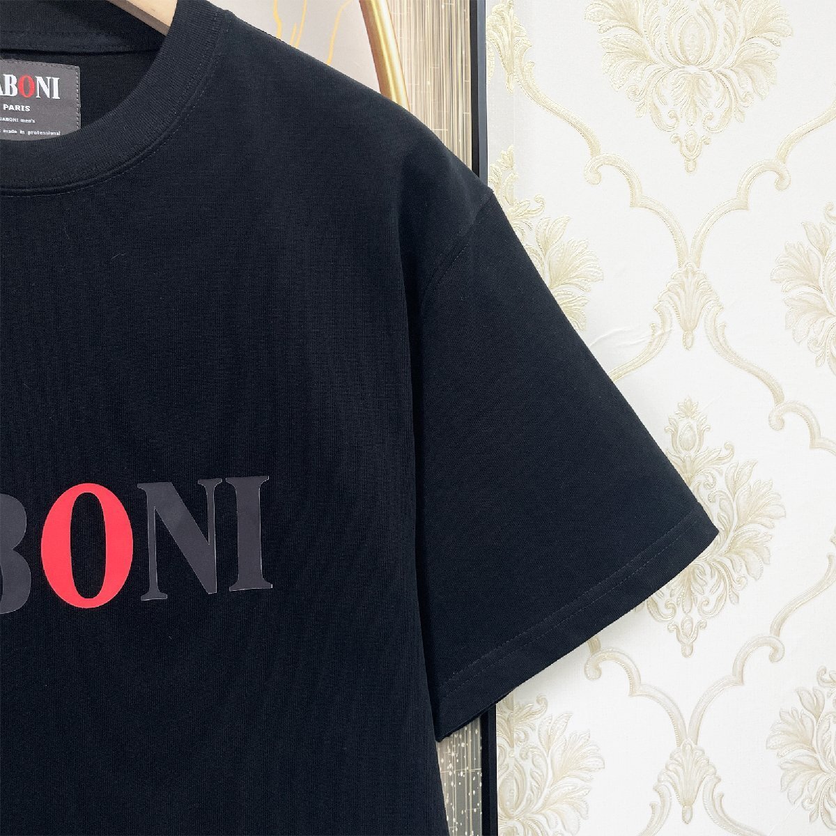 人気EU製＆定価2万◆UABONI*Paris*半袖Tシャツ*ユアボニ*パリ発◆エジプト綿 快適 薄手 ソフト ロゴ カットソー スウェット 個性 夏 XL/50_画像7