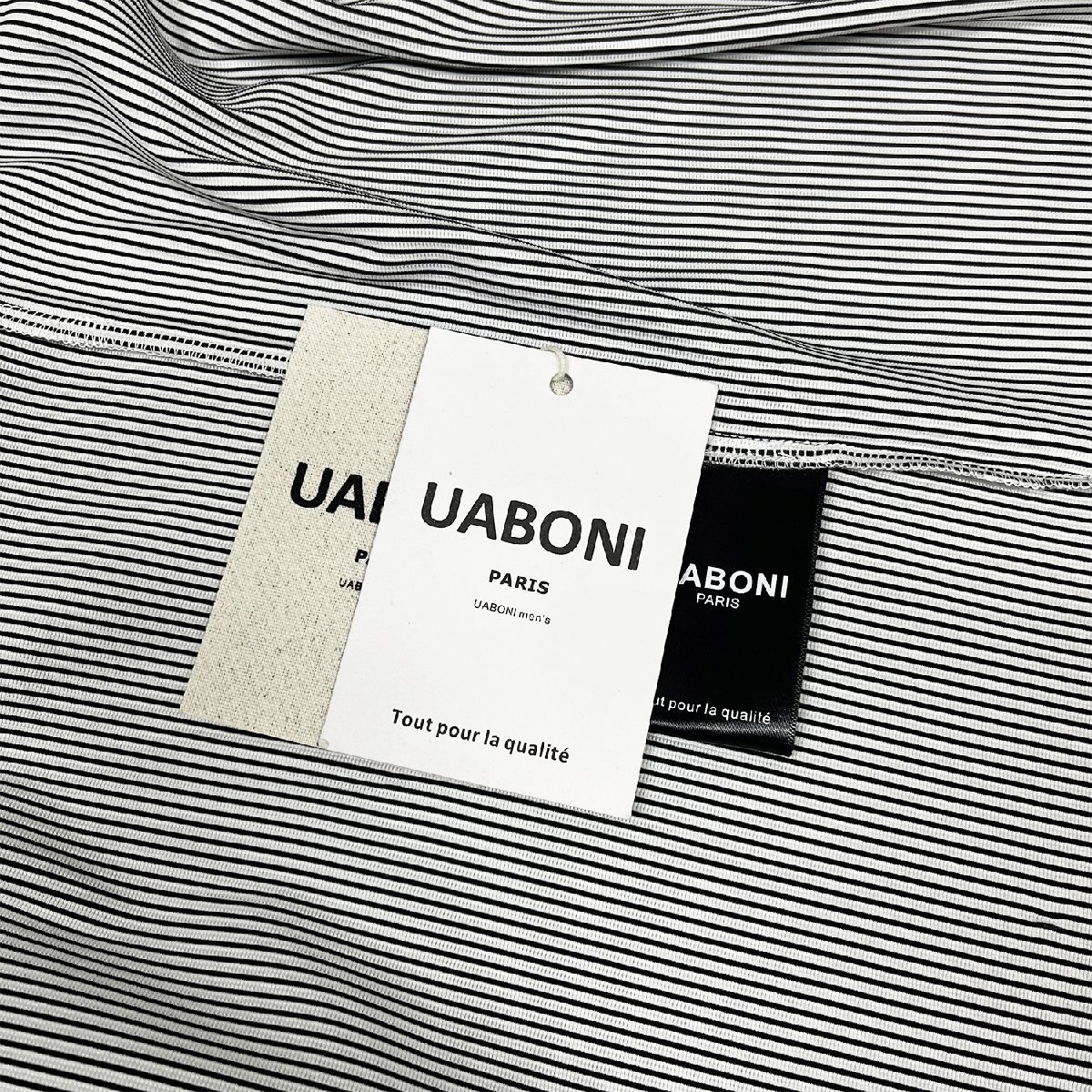 高級EU製＆定価8万◆UABONI*Paris*上下セット*ユアボニ*パリ発◆上品 個性 ストライプ トレーナー ショートパンツ セットアップ XL/50_画像9