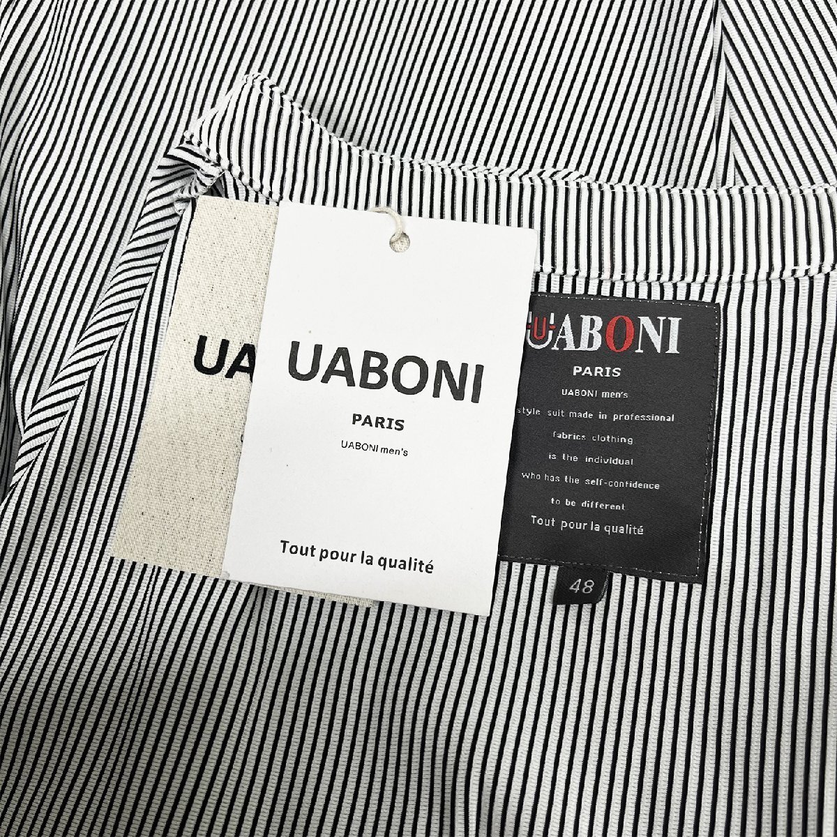 高級EU製＆定価8万◆UABONI*Paris*上下セット*ユアボニ*パリ発◆上品 個性 ストライプ トレーナー ショートパンツ セットアップ XL/50_画像10