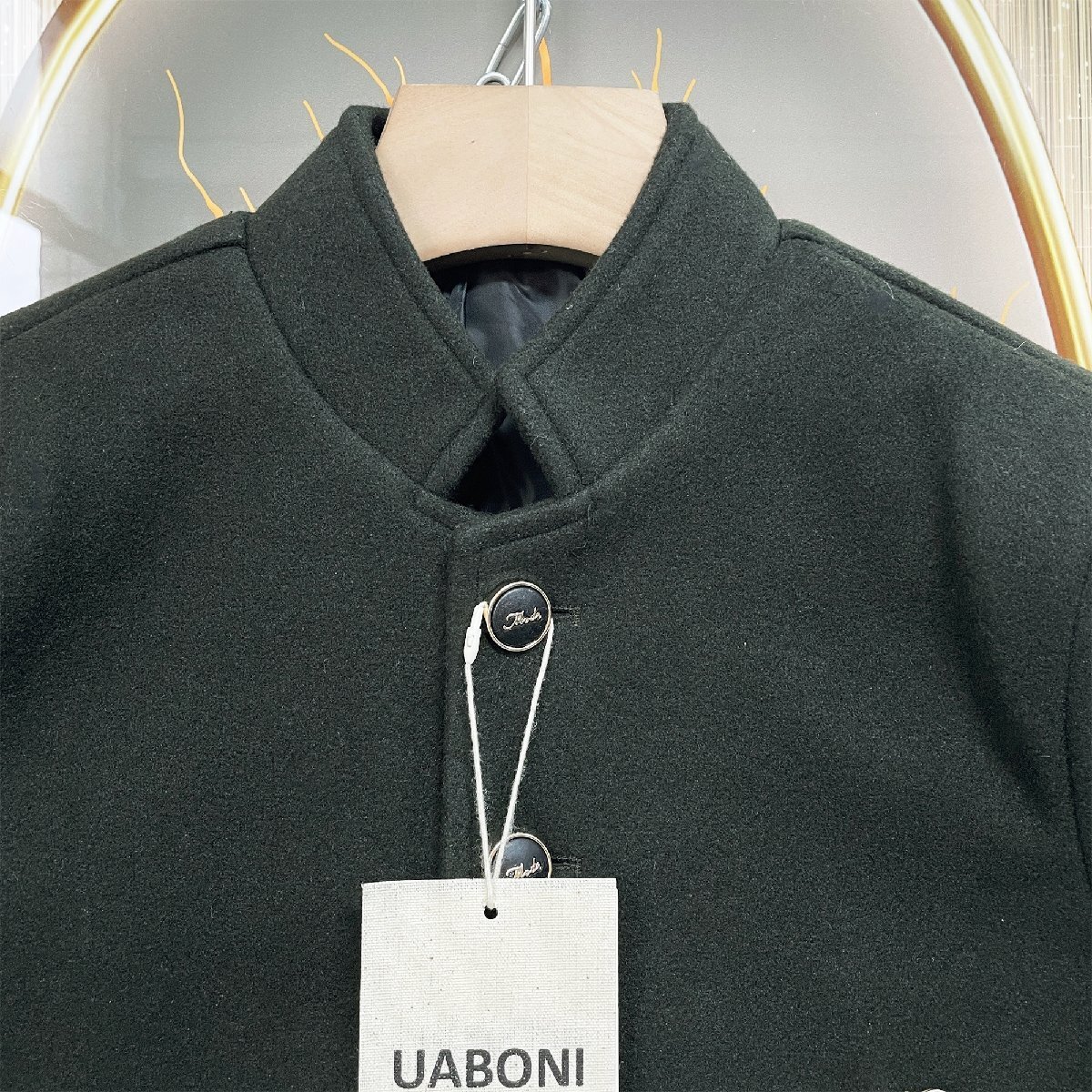 最高級EU製＆定価7万◆UABONI*Paris*テーラードジャケット*ユアボニ*パリ発◆上級カシミヤ 無地 保温 ブレザー 紳士 ビジネス L/48サイズ_画像4