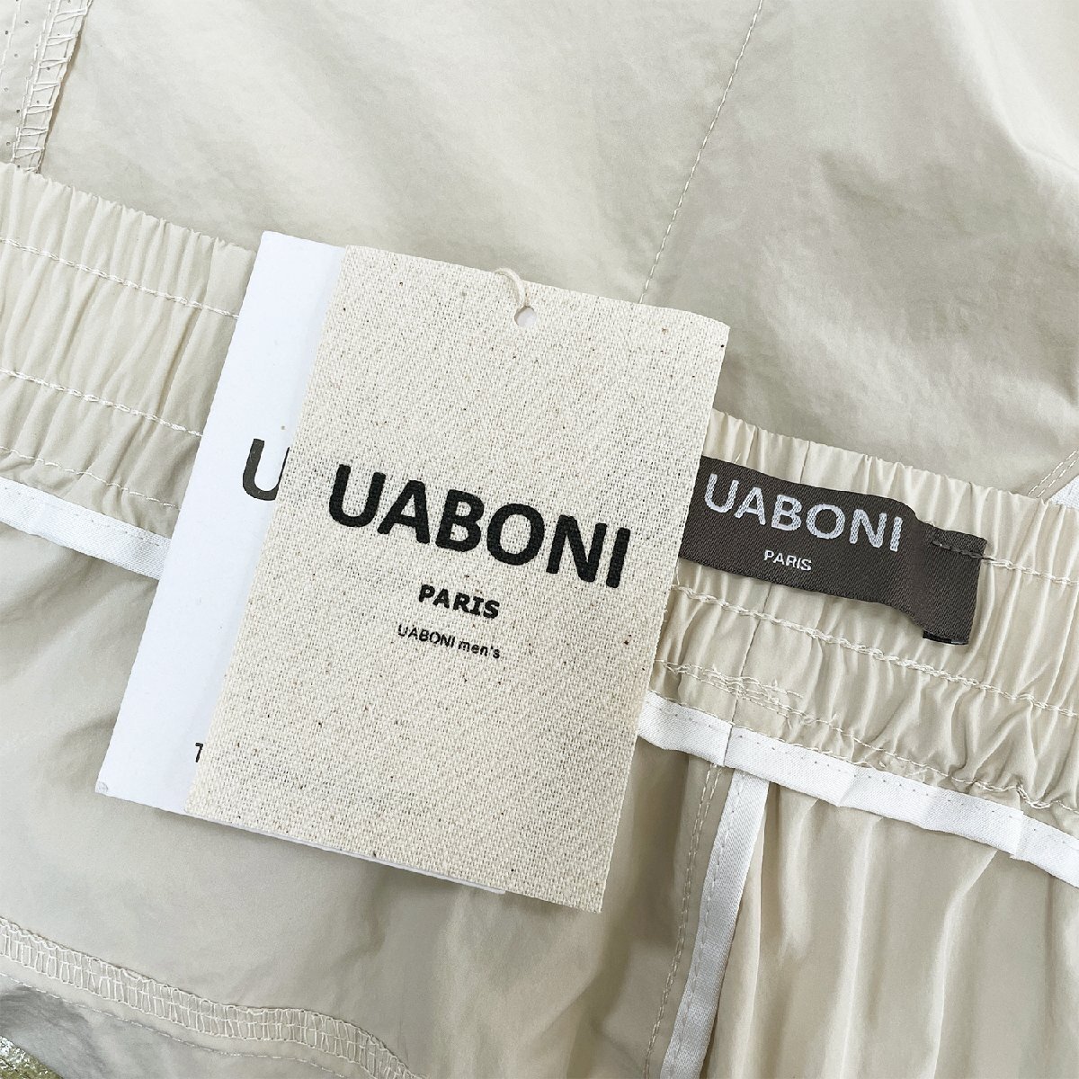 上品EU製＆定価3万◆UABONI*Paris*ショートパンツ*ユアボニ*パリ発◆薄手 通気 速乾 無地 ハーフパンツ ボトムス 短パン レジャー 2XL/52_画像10