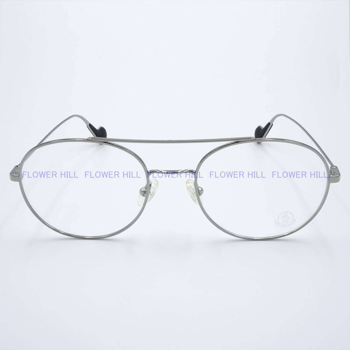 【新品・送料無料】モンクレール MONCLER メガネ フレーム ダブルブリッジ シルバー ML5046 014 イタリア製 メンズ レディース めがね 眼鏡