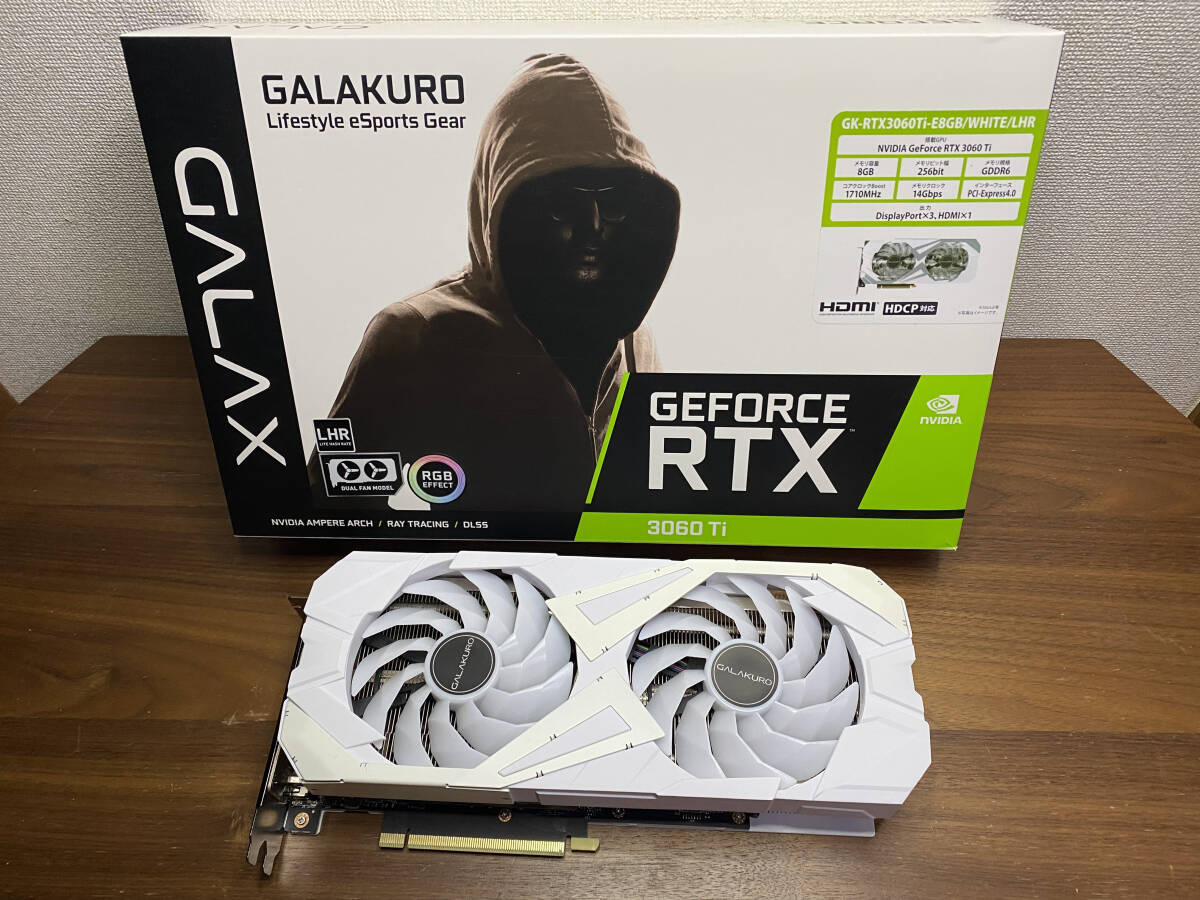 GALAKURO[玄人志向] GALAX nvidia GeForce RTX3060ti 8G [GK-RTX3060Ti-E8GB/WHITE/LHR] Ampereの画像1