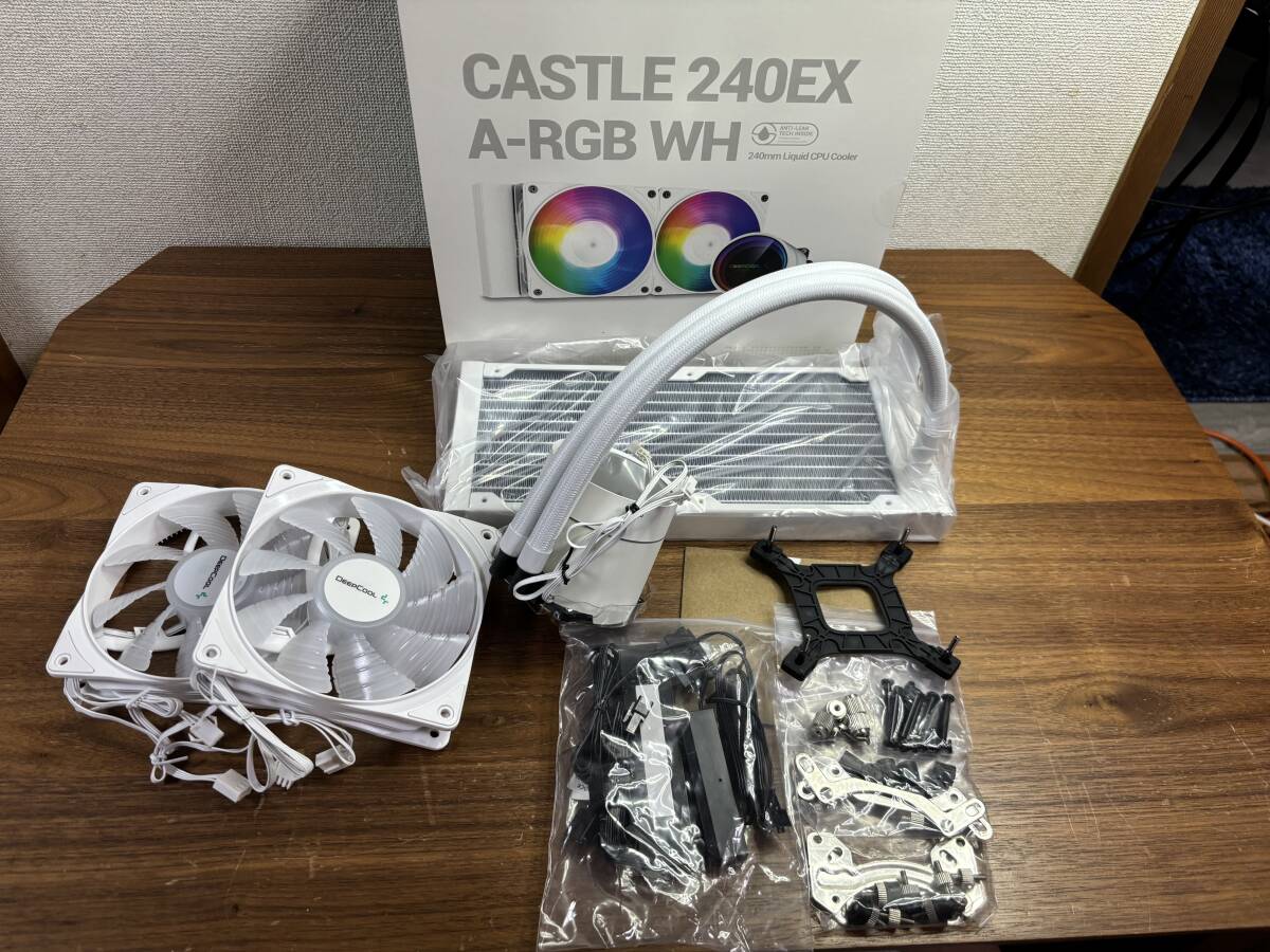 [ new goods * unused * breaking the seal ending goods ]DeepCool [ deep cool ] CASTLE 240EX A-RGB WH CPU cooler,air conditioner simple water cooling AM4 AM5 LGA1700 white original work PC