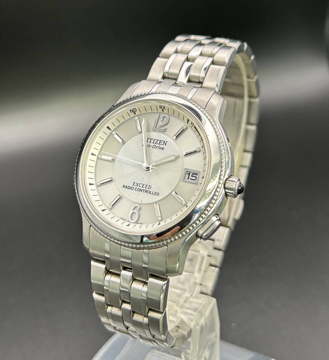 [A]時計(サ60)★[[WH-11679]]★CITIZEN(シチズン)★H111-T013830★EXCEED ECO-DRIVE★シルバー・デイト★稼働品★_画像1