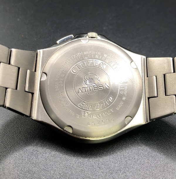 [A]時計(サ60)★[[WH-11580]]★CITIZEN(シチズン)★H410-T003788★ATTESA ECO-DRIVE チタン★稼働品★_画像6