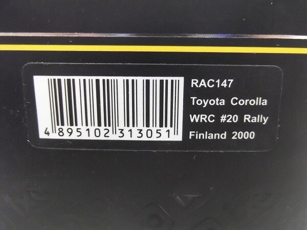 ixo 1/43 RAC147 TOYOTA/トヨタ COROLLA/カローラ WRC #20 Rally Finland 2000 M.Martin M.Park イクソ/60サイズ_画像8