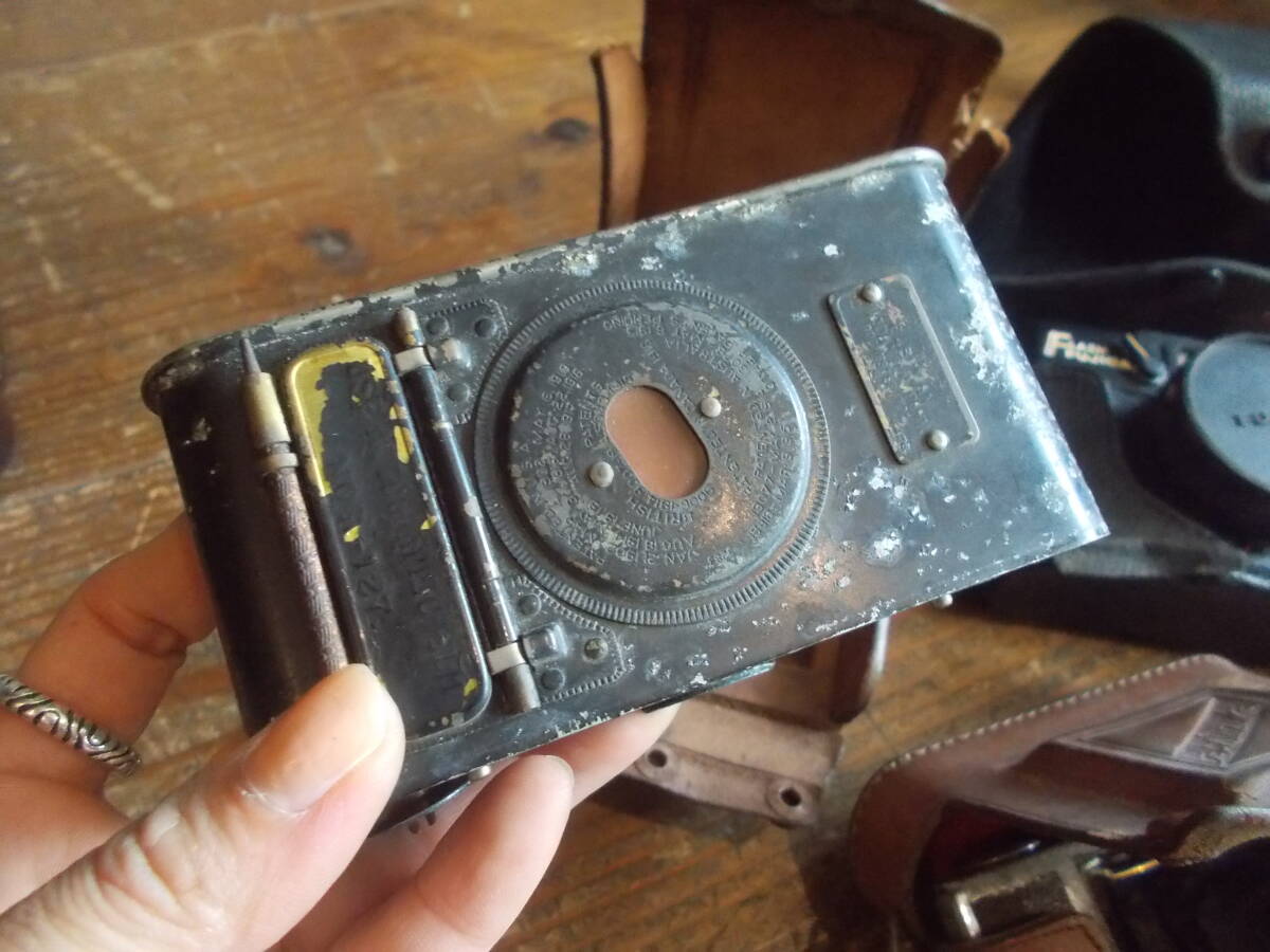  antique Old camera 3 point .. camera BabySuzuka / America made ../ FLASH FUJICA DATE Junk interior old tool 