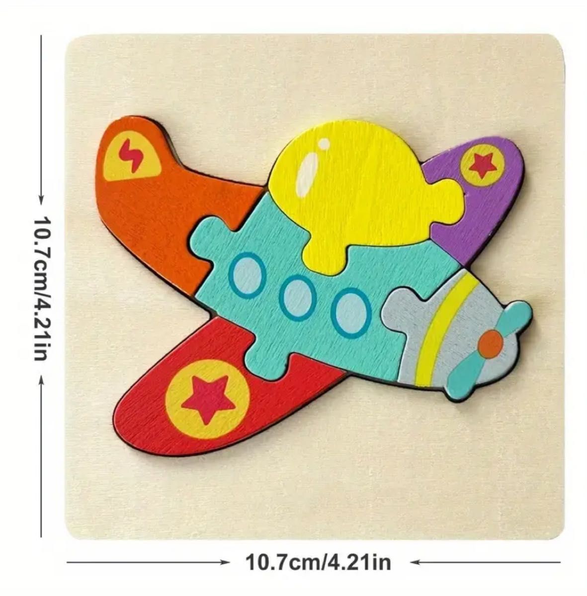 【新品】幼児 教育　パズル　型はめ　モンテッソーリ　知育　おもちゃ　簡単パズル　 知育玩具 木製　飛行機　