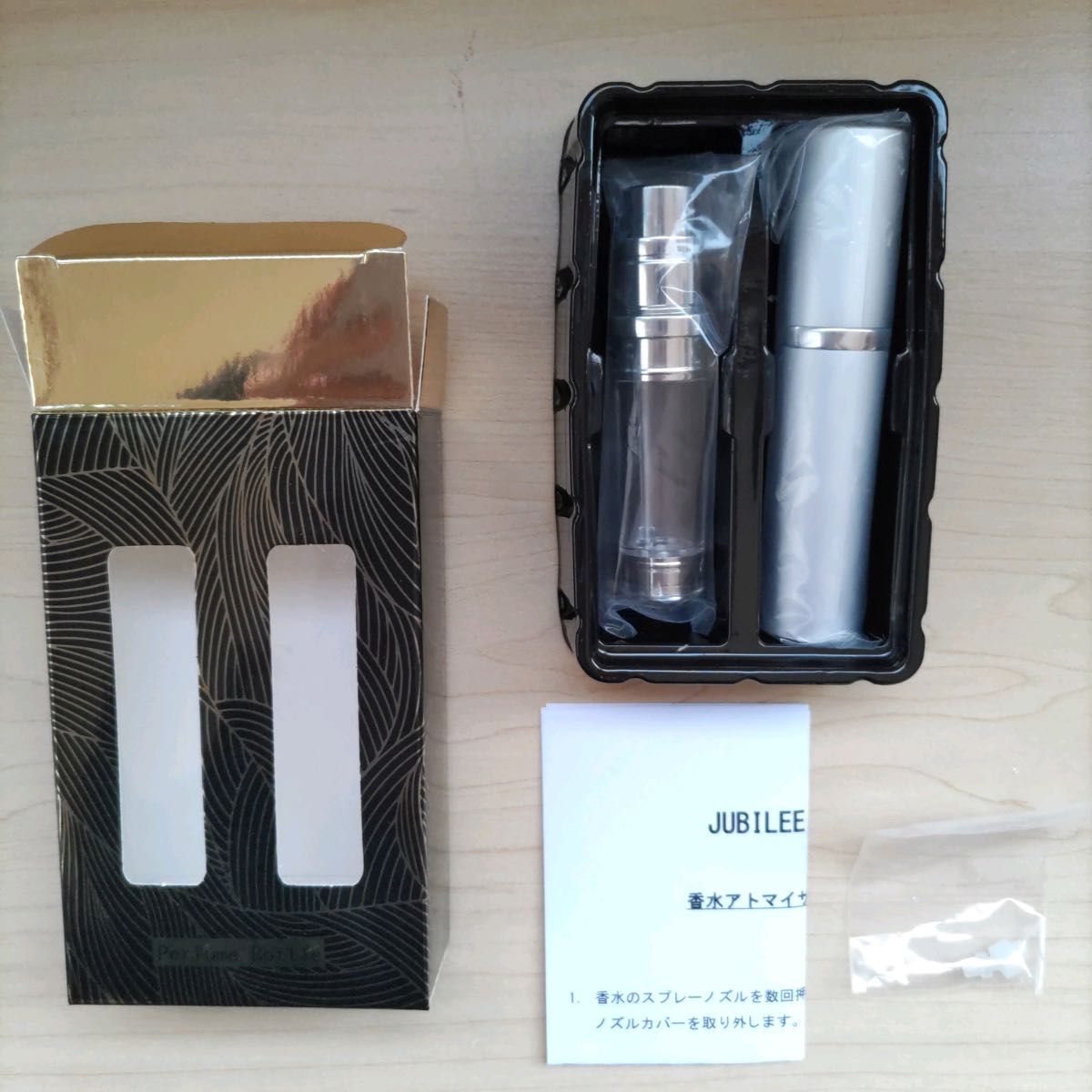 在庫処分価格 香水アトマイザー 5ml 詰め替え容器 携帯スプレー 日本語説明書付き  クイックアトマイザー  マットシルバー