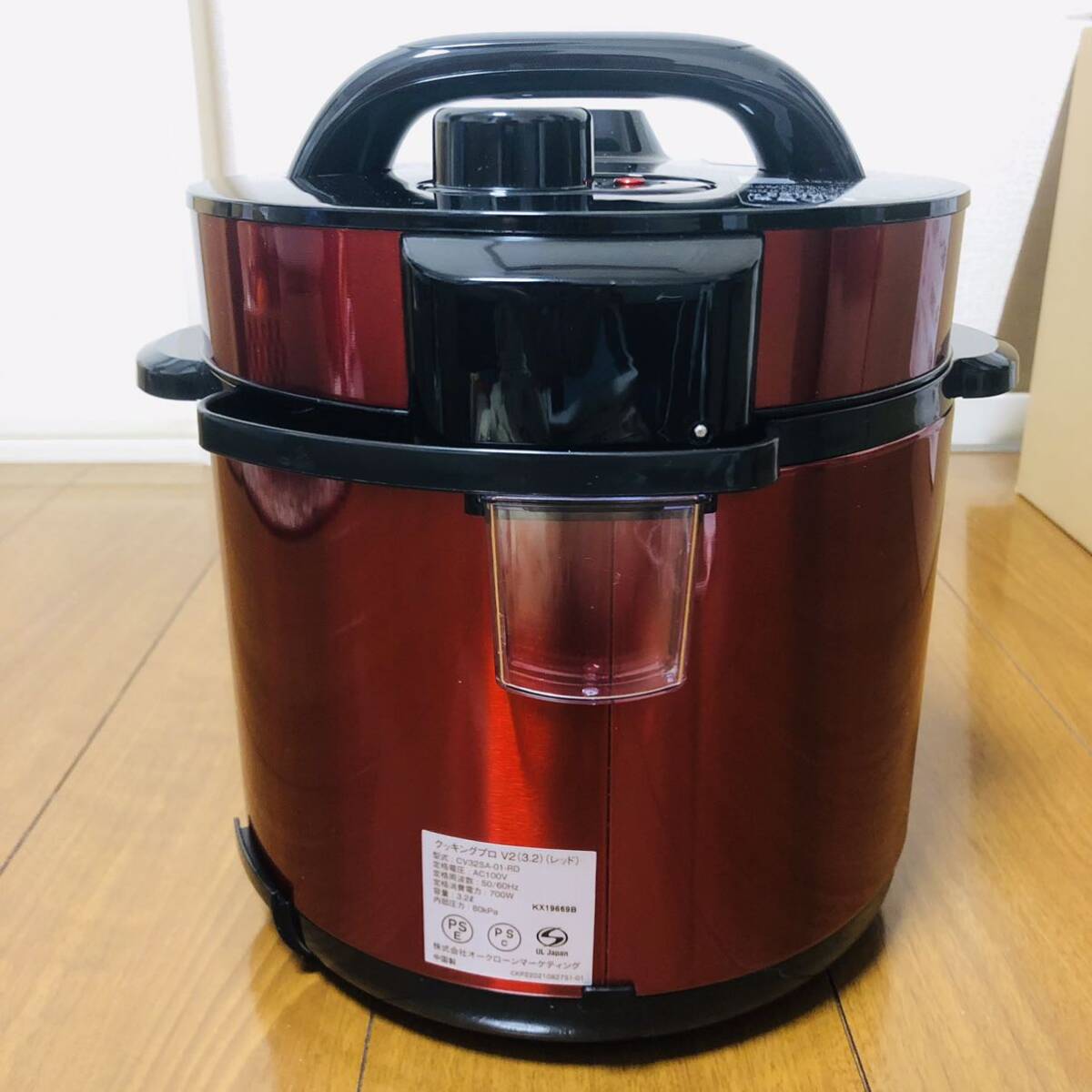 ★現状品★クッキングプロ V2 3.2L 人気カラー レッド 最新型 内臓レシピ100品 定価16800円 ショップジャパン 電気圧力鍋 圧力鍋 調理家電の画像7