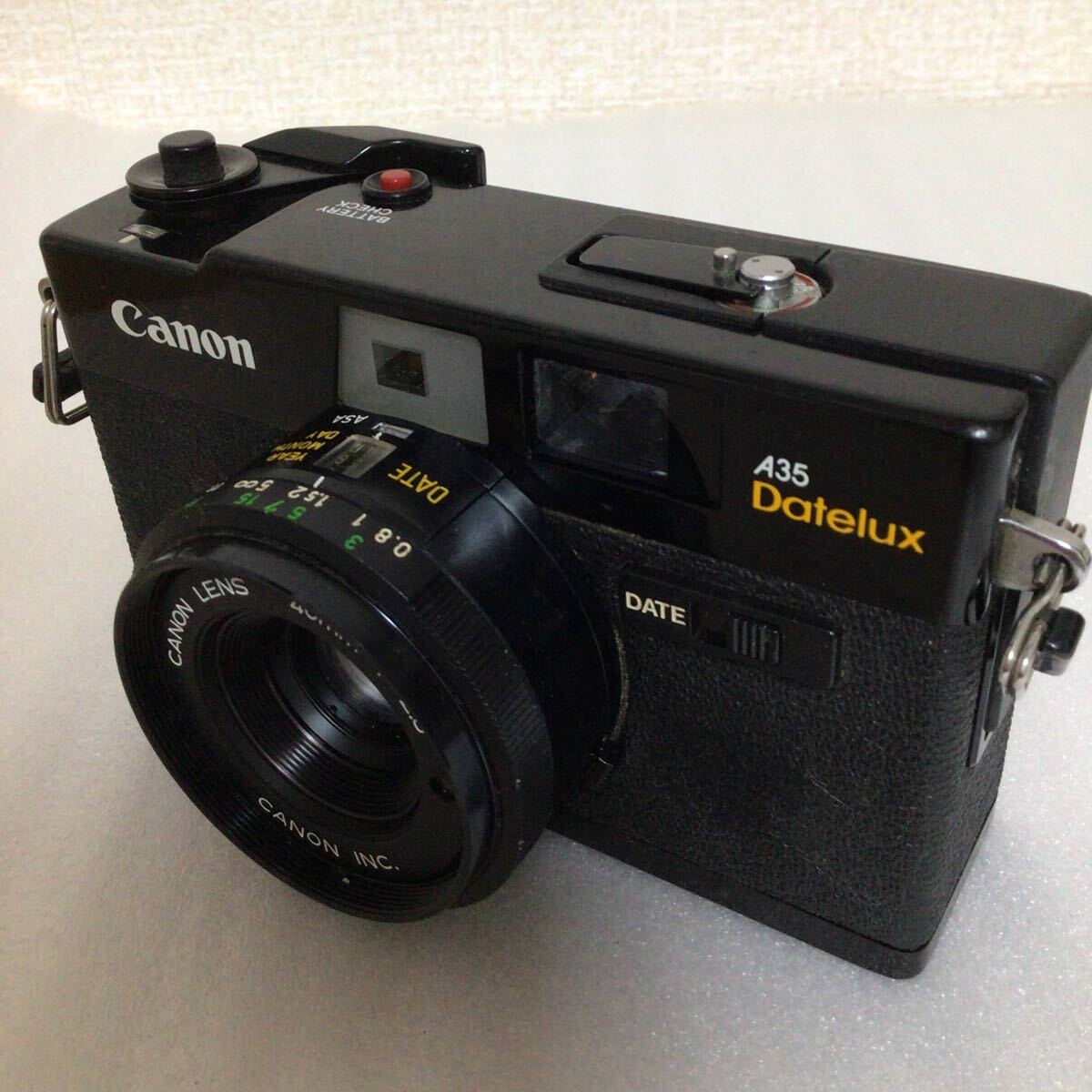 【59】★現状品★カメラ キャノン Canon A35 Datelux コンパクトフィルムカメラ レンズ CANON LENS 40mm 1:2.8の画像3