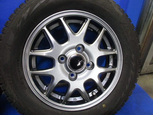 ユ）ザックJP　13インチ　ＰＣＤ１００　＋BS　VRX2　2022年製造　ツブツブ残り深溝　155／65Ｒ１３　バモス　ワゴンＲ　ライフ　パレット_画像2