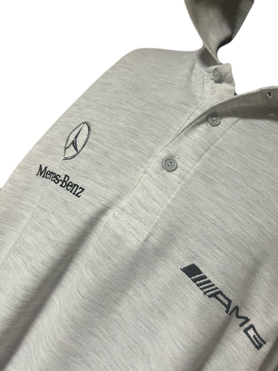 メルセデスベンツ　Mercedes  AMG 刺繍　ポロシャツ　ホワイト　XL