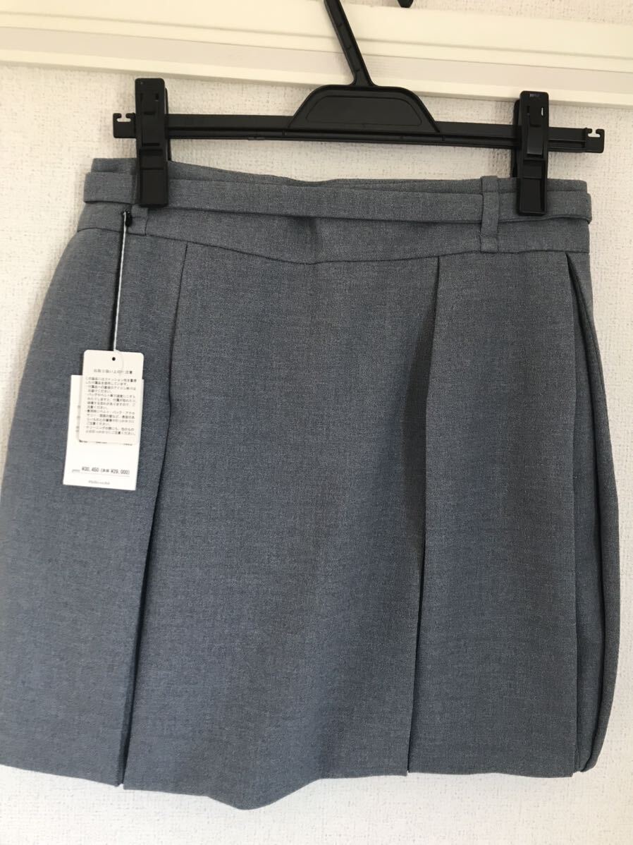 Laula ラウラ ミニスカート スカート プリーツ 未使用 美品 ジャパンブランド グレーの画像2