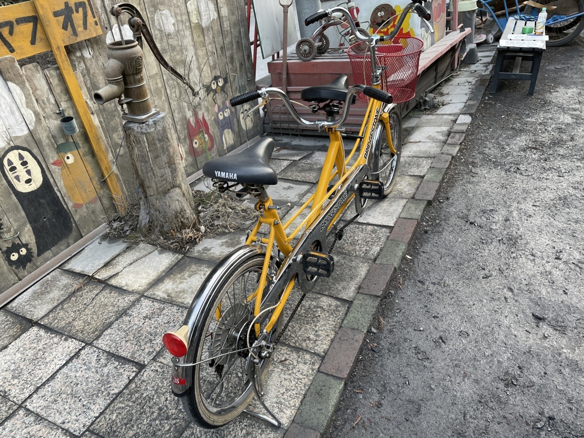 【861】２人乗り　タンデム自転車 　ブリヂストン　外装3段　 ※未整備ですが乗れました。 引取り/手渡し限定・発送不可/自社配送可_画像6