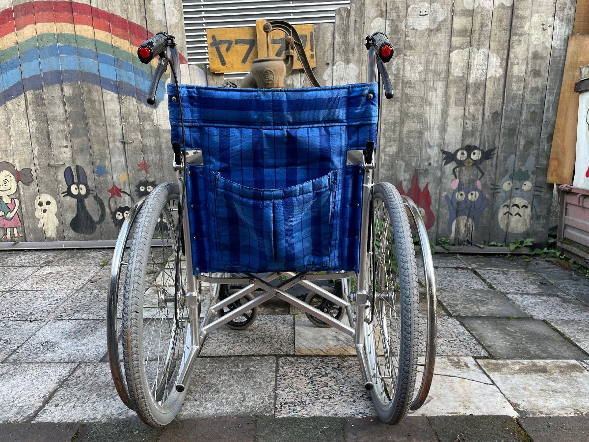 【1286】【未整備】『車椅子』　松永製作所　MATSUNAGA　アルミフレーム折り畳み式　介護/自走両用　　引取可・発送可_画像2