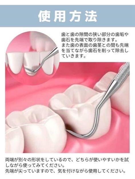 605t1607☆ Cata-MEDICA デンタルプローブ 歯石取り 自宅 での 歯石 ヤニとり 除去 ステンレス_画像6
