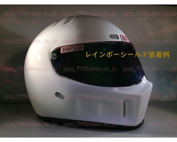 1新品軽量★日本未発売風RXバンディット9シンプガラス繊維ソン仕様ATV-1フルフェイスCRG12ヘルメット☆♪ホワイト白サイズXXL_シンプソンステッカ貼っている画像