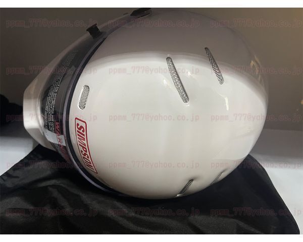 1新品軽量★日本未発売風RXバンディット9シンプガラス繊維ソン仕様ATV-1フルフェイスCRG12ヘルメット☆♪ホワイト白サイズXL_シンプソンステッカ貼っている画像