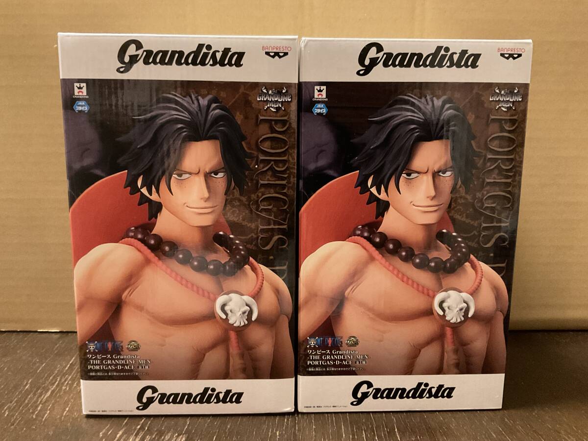 ONE PIECE ワンピース Grandista-THE GRANDLINE MEN-PORTGAS.D.ACE ポートガス・D・エース 2個セット フィギュア プライズ 新品 未開封_画像1