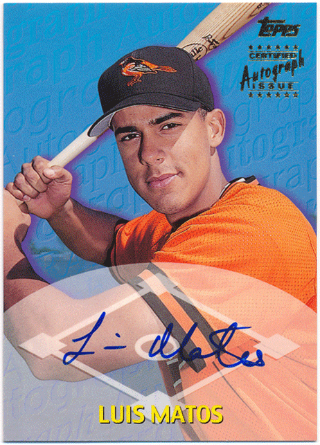 ☆ Luis Matos MLB 2000 Topps Signature Auto 直筆サイン オート ルイス・マトス_画像1