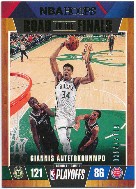 Giannis Antetokounmpo NBA 2019-20 Panini Hoops Road to the Finals Round 1 Game 1 2019枚限定 ヤニス・アデトクンボ_画像1