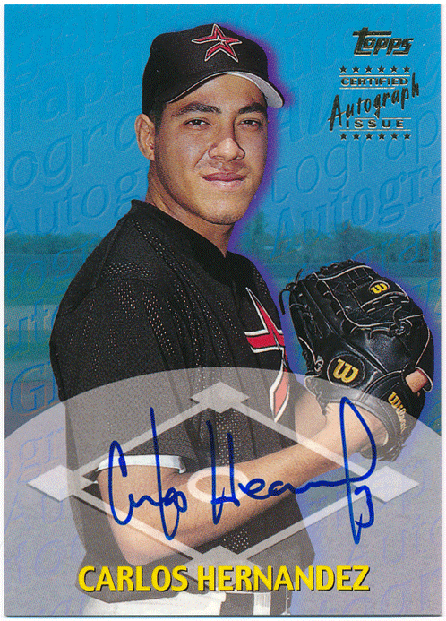 ☆ Carlos Hernandez MLB 2000 Topps Signature Auto 直筆サイン オート カルロス・ヘルナンデス_画像1