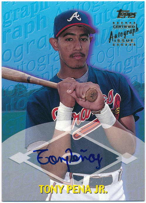 ☆ Tony Pena Jr. MLB 2000 Topps Signature Auto 直筆サイン オート トニー・ペーニャ・ジュニア_画像1