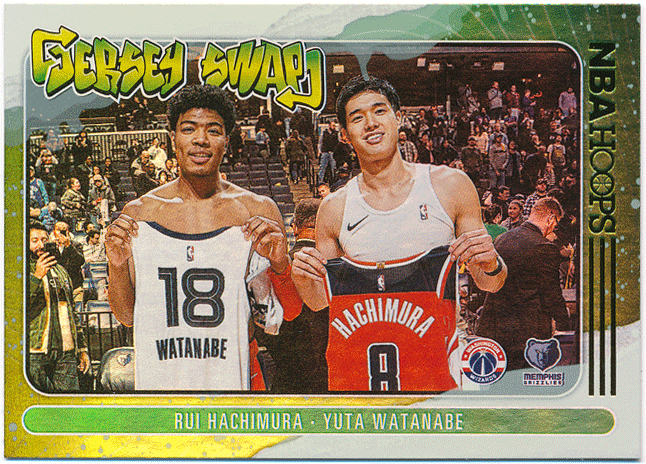 八村塁 / 渡邊雄太 NBA 2020-21 Panini Hoops Jersey Swap Holo Yuta Watanabe / Rui Hachimuraの画像1