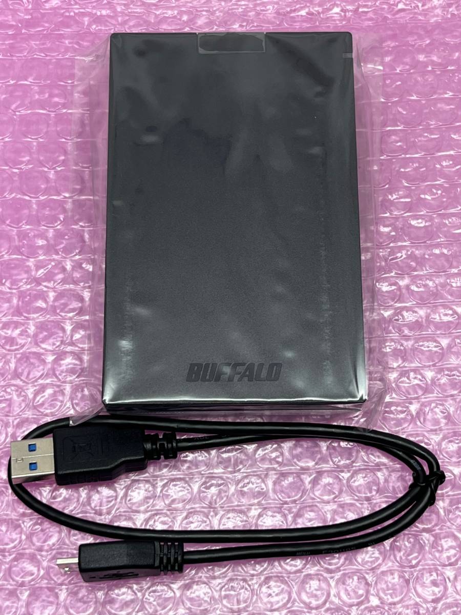 ** free shipping ** beautiful goods * [BUFFALO 1TB attached outside portable HDD black ] tv video recording / PC/ PS5 correspondence USB3.1(Gen1)/3.0 impact absorption design 