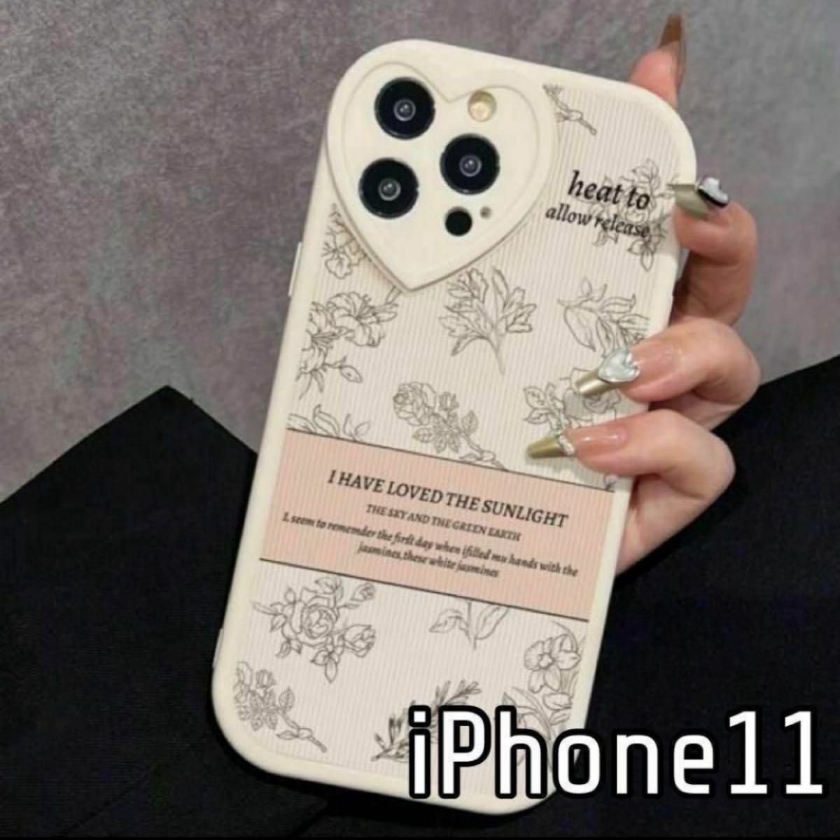 iPhone11 ケース おしゃれ かわいい ハート 花柄 韓国