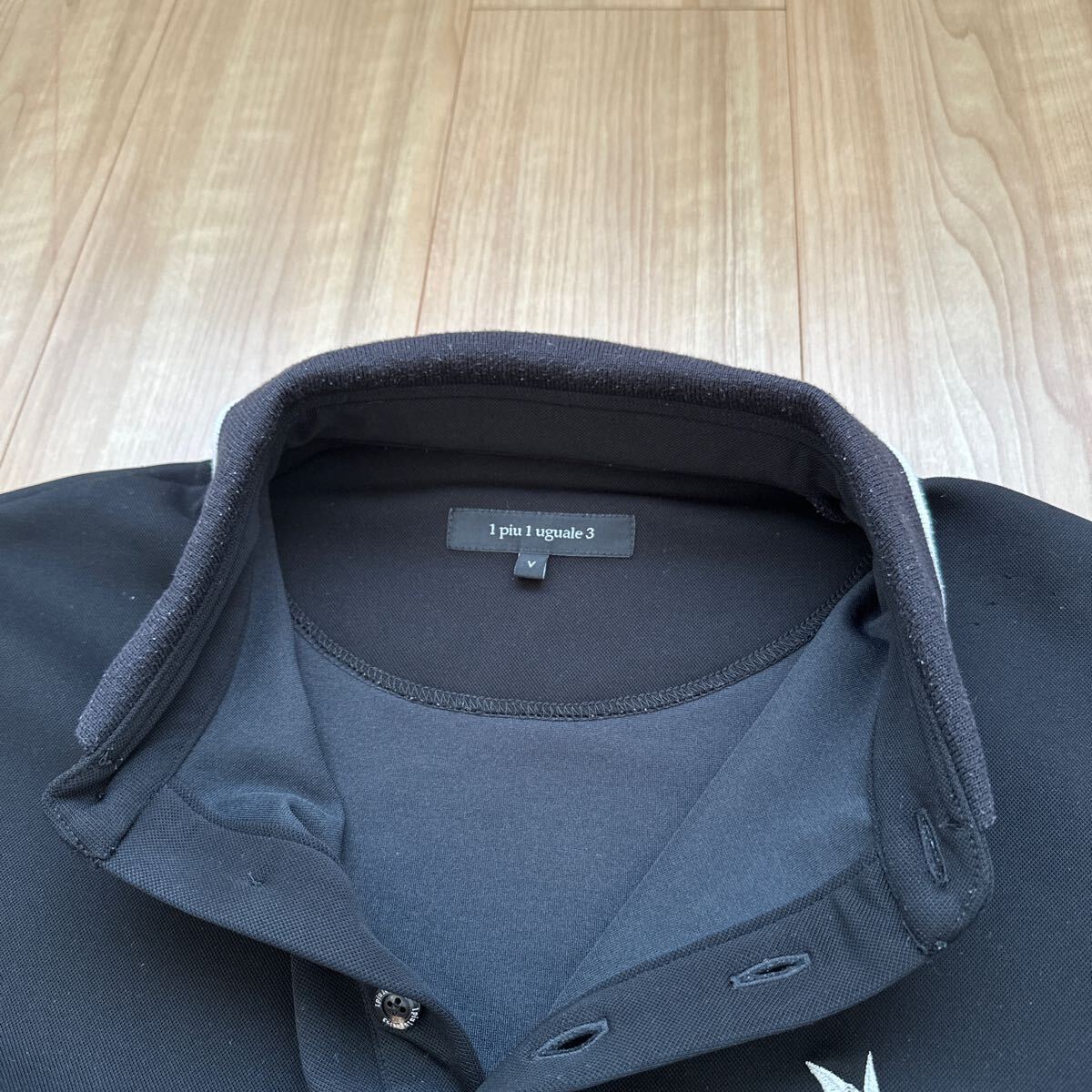 1piu1uguale3 ポロシャツ 黒　サイズ:L AKM ウノピュウウノ　_画像6