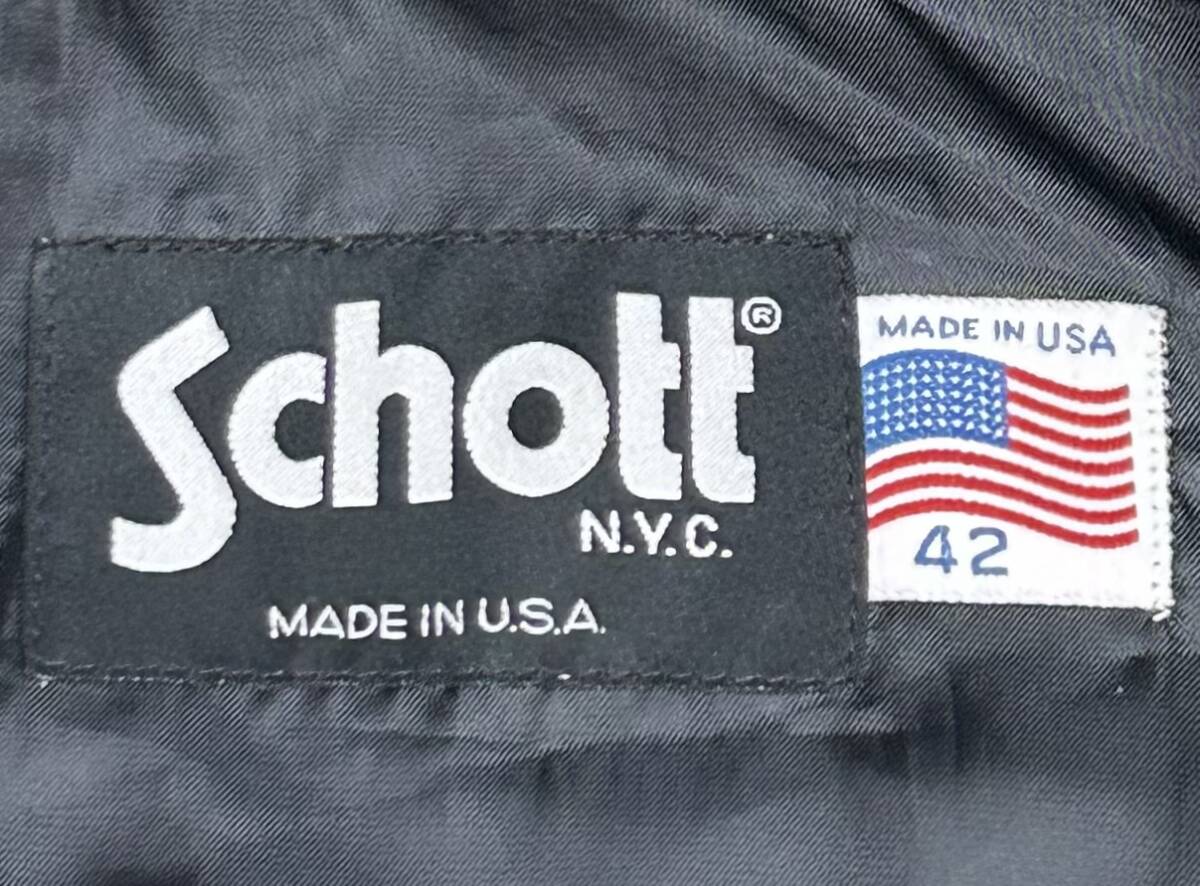 良品③schott【42】641米国製シングルライダース◇牛革ジャン ハーレーgpz_画像5